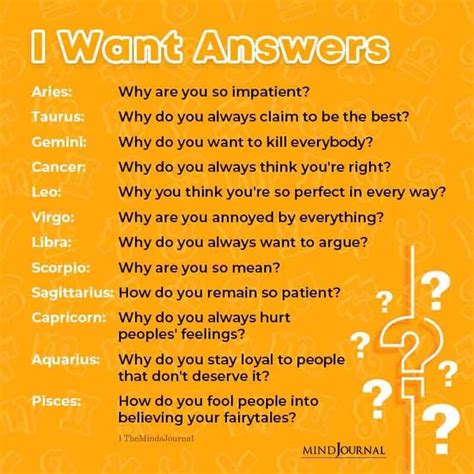 zodiac signs questions and answers